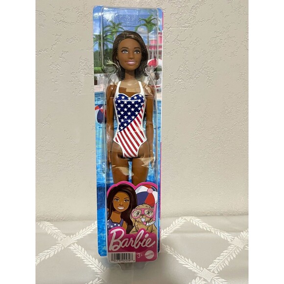 Mattel Barbie Doll USA Flag Swimsuit - Picture 3 of 7